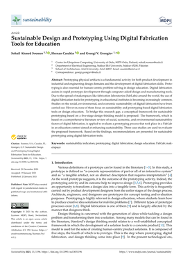 Sustainable Design and Prototyping Using Digital Fabrication Tools for Education