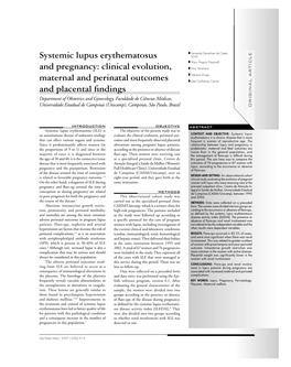 Systemic Lupus Erythematosus and Pregnancy: Clinical Evolution