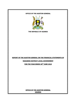 Office of the Auditor General the Republic of Uganda