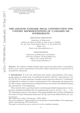 Arxiv:1709.06546V1 [Math-Ph] 19 Sep 2017 AAHCNE ULCTOS OUE** VOLUME PUBLICATIONS, CENTER BANACH 2010 E Od N Phrases and Words Key Abstract