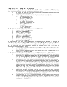 15A NCAC 02B .0312 WHITE OAK RIVER BASIN (A) Classifications