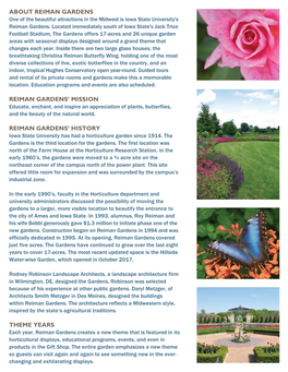 Reiman Gardens Fact Sheet