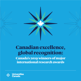 Canadian Excellence, Global Recognition: Canada's 2019 Winners of Major International Research Awards