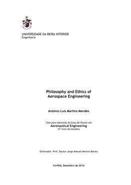 Philosophy and Ethics of Aerospace Engineering