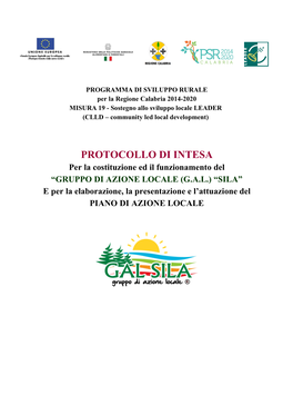 Protocollo Di Intesa Gal 2014-2020 Rev Settembre