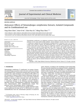 Anticancer Effects of Taiwanofungus Camphoratus Extracts, Isolated Compounds and Its Combinational Use