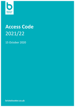 Bristol Water Access Code 2021/22