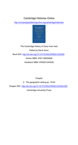 Cambridge Histories Online