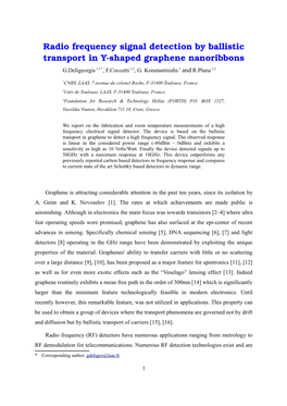 Radio Frequency Signal Detection by Ballistic Transport in Yshaped