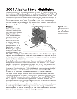 Alaska State Highlights Aerial Detection Mapping Is Conducted Annually to Document the Location and Extent of Ac- Tive Forest Insect and Disease Damage