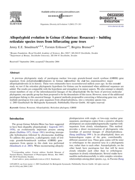 Building Reticulate Species Trees from Bifurcating Gene Trees Jenny E.E