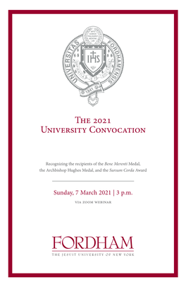 The 2021 University Convocation