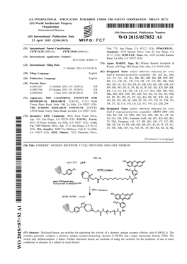 WO 2015/057852 Al 23 April 2015 (23.04.2015) P O P C T