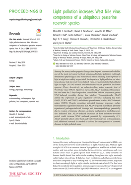 Light Pollution Increases West Nile Virus Competence of a Ubiquitous