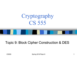 Constructions of Block Ciphers