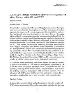 Sujay V. Kumar Scientists Have Made Great Strides in Modeling Physical