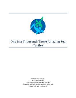 One in a Thousand: Those Amazing Sea Turtles