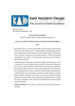 Prof. Dr. İdris KADIOĞLU Dicle Üniversitesi Eğitim Fakültesi Ikadoglu@Gmail.Com