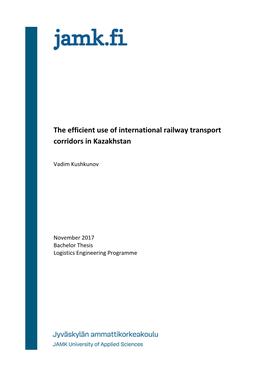 The Efficient Use of International Railway Transport Corridors in Kazakhstan