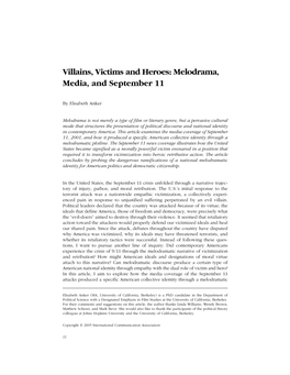 Villains, Victims and Heroes: Melodrama, Media, and September 11