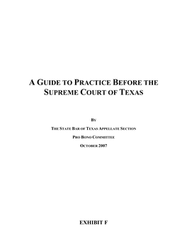 A Guide to Practice Before the Supreme Court of Texas