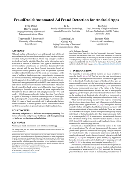 Frauddroid: Automated Ad Fraud Detection for Android Apps