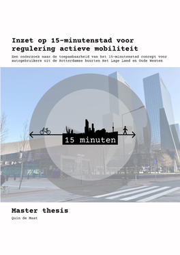 Master Thesis 15-Minutenstad Quin De Maat