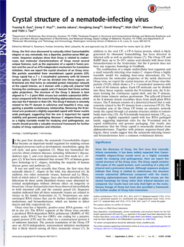 Crystal Structure of a Nematode-Infecting Virus