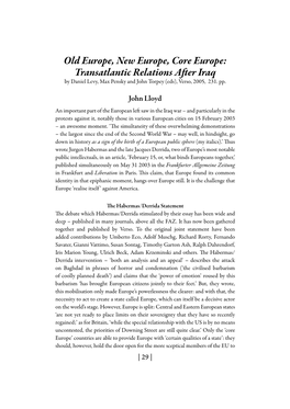 Transatlantic Relations After Iraq by Daniel Levy, Max Pensky and John Torpey (Eds), Verso, 2005, 231