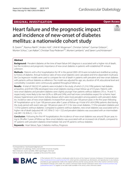 Heart Failure and the Prognostic Impact and Incidence of New-Onset