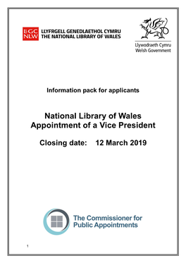 National Library of Wales Appointment of a Vice President