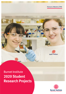 2020 Student Research Projects DISEASE ELIMINATION Characterising Sexual Risk Among Early Adopters of HIV Pre-Exposure Prophylaxis (Prep)