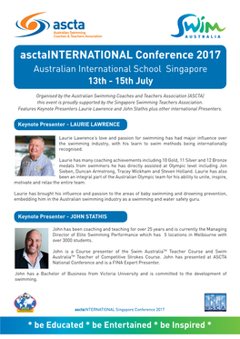 Asctainternational Conference 2017 Australian International School Singapore 13Th - 15Th July