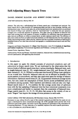 Self-Adjusting Binary Search Trees