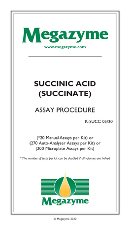 Succinic Acid (Succinate)
