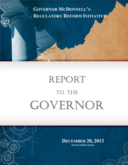 Governor Mcdonnell's Regulatory Reform