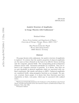 Analytic Structure of Amplitudes in Gauge Theories with Confinement