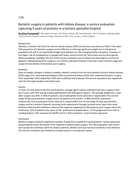 238 Bariatric Surgery in Patients with Kidney Disease