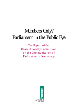 Parliament in the Public Eye