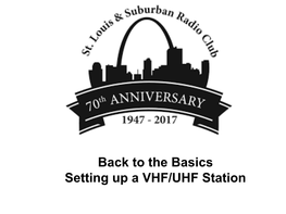 Back to the Basics Setting up a VHF/UHF Station Back to the Basics Your First VHF/UHF Station Topics That Will Be Covered: Lradios Lbase/Mobile Vs