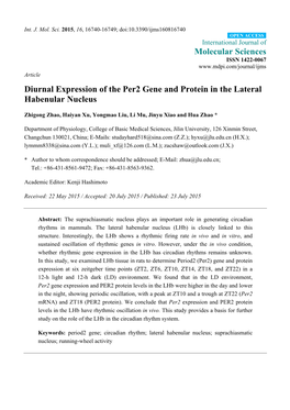 Diurnal Expression of the Per2 Gene and Protein in the Lateral Habenular Nucleus