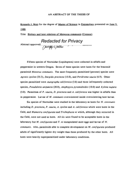 Biology and Host Relations of Meteorus Comunis