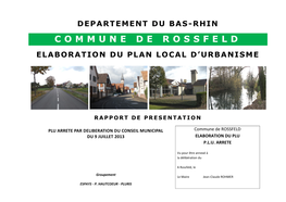 Commune De Rossfeld Elaboration Du Plan Local D’Urbanisme