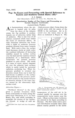 Fog: Its Causes and Forecasting with Special Reference to Eastern and Southern United States (III)* J