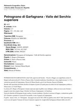 Petrognano Di Garfagnana - Valle Del Serchio Superiore