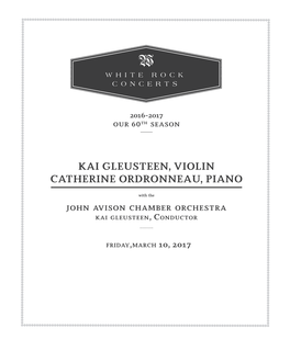 Kai Gleusteen, Violin Catherine Ordronneau, Piano