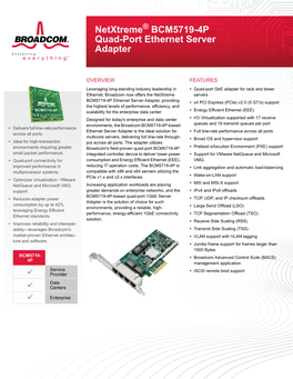 Netxtreme BCM5719-4P Quad-Port Ethernet Server Adapter