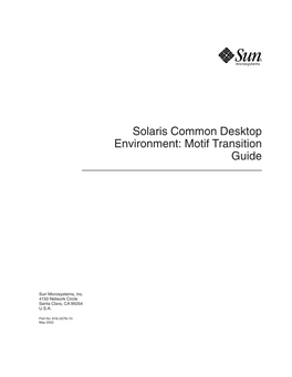 Solaris Common Desktop Environment: Motif Transition Guide