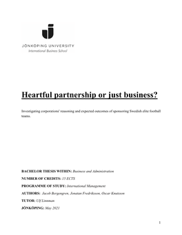 Heartful Partnership Or Just Business?