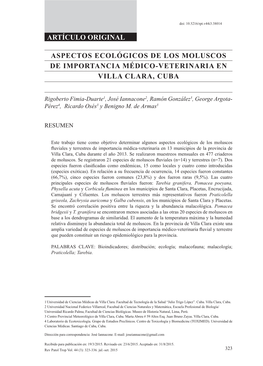 Aspectos Ecológicos De Los Moluscos De Importancia Médico-Veterinaria En Villa Clara, Cuba